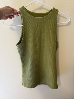 Green ribbed tank brand The Workshop size small